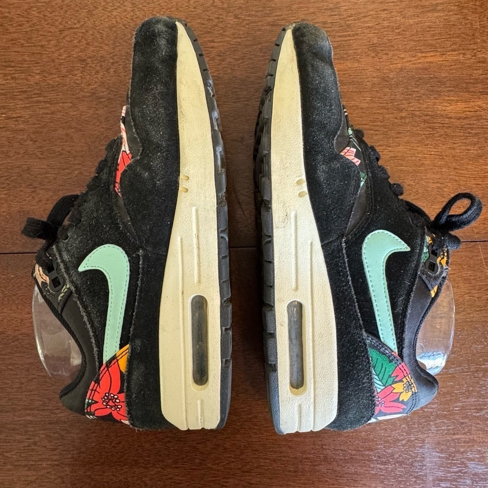 Nike Air Max 1 Aloha Sneakers 528898-003 Black Colorful Suede RARE | US 7.5 - Picture 8 of 11